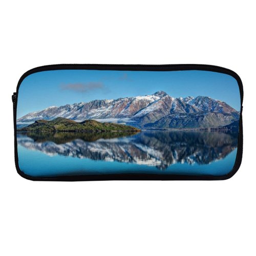 yanfind Pencil Case YHO Trey Ratcliff Snow Mountains Lake Reflection Sky Landscape Clouds Zipper Pens Pouch Bag for Student Office School
