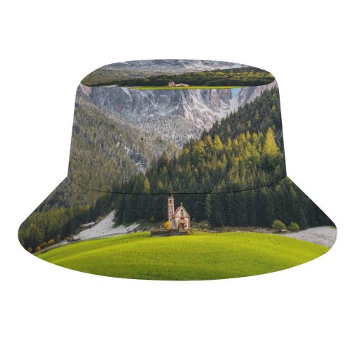 yanfind Adult Fisherman's Hat Daniel Seßler Church St Johann Villnoss Italy Alps Dolomites Mountain Range Snow Fishing Fisherman Cap Travel Beach Sun protection