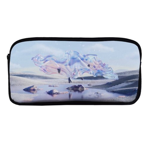 yanfind Pencil Case YHO Abstract Technology Microsoft Microsoft Design  Glossy Landscape Zipper Pens Pouch Bag for Student Office School