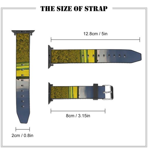 yanfind Watch Strap for Apple Watch Rape Field Agriculture Spring Sky Landscape Fieldscape Ecology Plant Rapeseed Grassland Canola Compatible with iWatch Series 5 4 3 2 1