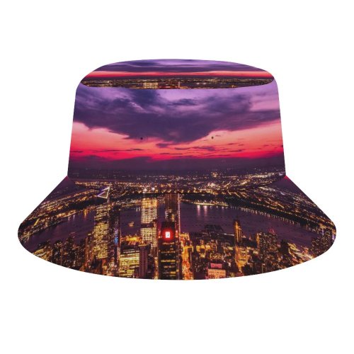 yanfind Adult Fisherman's Hat Henrik Pfitzenmaier York City Twilight Sunset Cityscape City Lights Fishing Fisherman Cap Travel Beach Sun protection