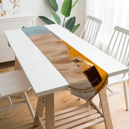 Yanfind Table Runner Blur Golden Sand Liquor Travel Beer Beach Alcohol Glass Lime Outdoors Seashore Everyday Dining Wedding Party Holiday Home Decor