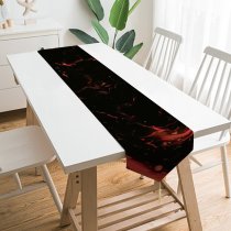 Yanfind Table Runner Eruption Lava Abstract Mountain Acrylic Darkness Fire Texture Outdoors Art Everyday Dining Wedding Party Holiday Home Decor