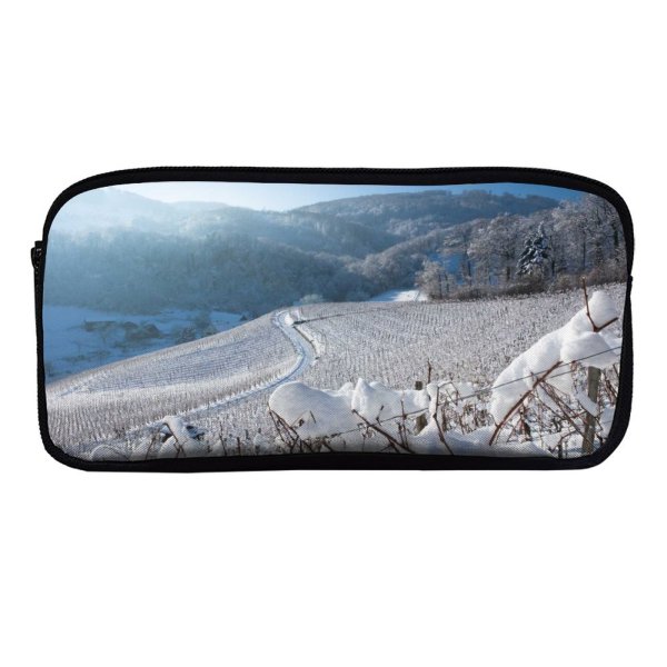 yanfind Pencil Case YHO Ridge Swiss Winter Vineyards Snowy Slope Winter  Sky Hills Snow Vines Zipper Pens Pouch Bag for Student Office School