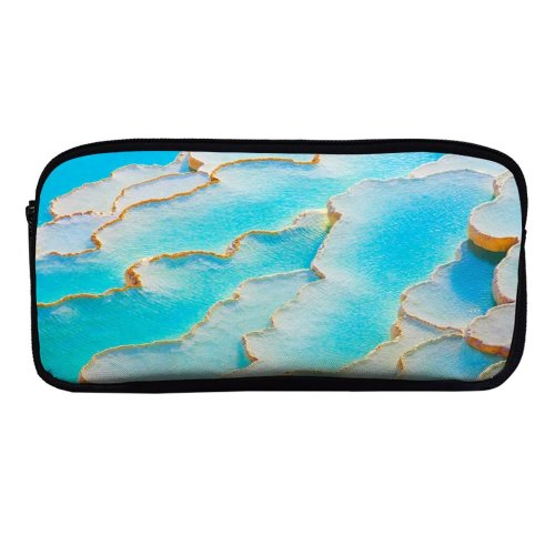 yanfind Pencil Case YHO Talip ÇETİN Travertines Pamukkale Thermal Pools Limestone Zipper Pens Pouch Bag for Student Office School