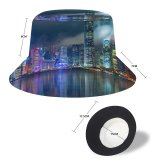 yanfind Adult Fisherman's Hat Serey Kim Hong Kong City Reflection Skyscrapers Modern Architecture Cityscape Night Lights Fishing Fisherman Cap Travel Beach Sun protection