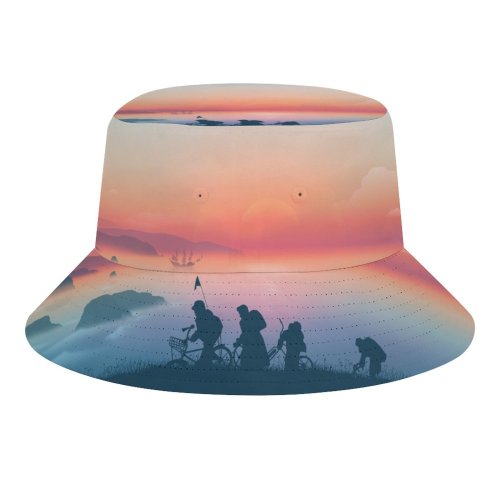 yanfind Adult Fisherman's Hat Coyle Lifestyle Goonies Morning Sunrise Silhouette Minimal Art Landscape Panorama Fishing Fisherman Cap Travel Beach Sun protection