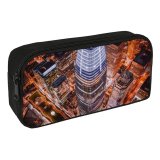 yanfind Pencil Case YHO Denys Nevozhai Tallest   Francisco Aerial Cityscape Lights Night Time Zipper Pens Pouch Bag for Student Office School