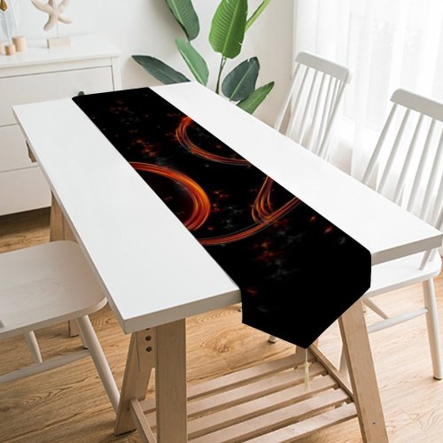 Yanfind Table Runner Dark Celebrations Year Happy Fire Everyday Dining Wedding Party Holiday Home Decor