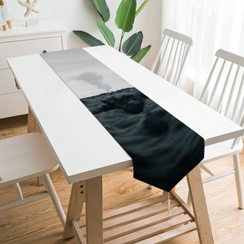 Yanfind Table Runner Eruption Fjords Pictures Winter Outdoors Travelling Grey Moss Lagoon Free Heavy Everyday Dining Wedding Party Holiday Home Decor