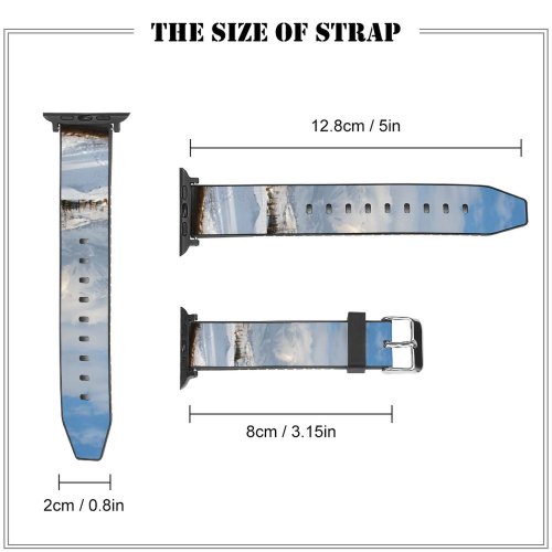 yanfind Watch Strap for Apple Watch Winter Bran Cloud Mountains Landscape Sky  Range Tree Romania Winter Natural Compatible with iWatch Series 5 4 3 2 1