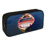 yanfind Pencil Case YHO Dinghy Vehicle Boating  Boats Sea Boat Reflection Watercraft Beach Vacation Supplies Zipper Pens Pouch Bag for Student Office School
