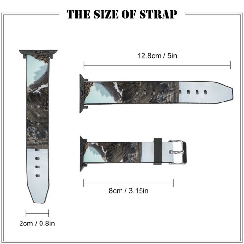yanfind Watch Strap for Apple Watch Scenery Promontory Slope Iceland  Caldera Scale Askja Free Outdoors Wallpapers Compatible with iWatch Series 5 4 3 2 1