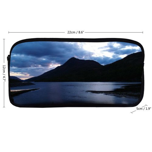 yanfind Pencil Case YHO Landforms Cloud Lake Mountains Highland Sky Reflection  Mountainous Lake Loch Reflection Zipper Pens Pouch Bag for Student Office School