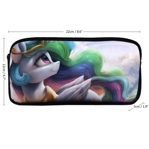 yanfind Pencil Case YHO VanillaGhosties Graphics CGI Princess Celestia My Little Pony Friendship Is Magic Rainbow Zipper Pens Pouch Bag for Student Office School