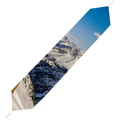 Yanfind Table Runner Landscape Peak Creative Slope Pictures Outdoors Snow Mointains Französische Glacier Les Everyday Dining Wedding Party Holiday Home Decor