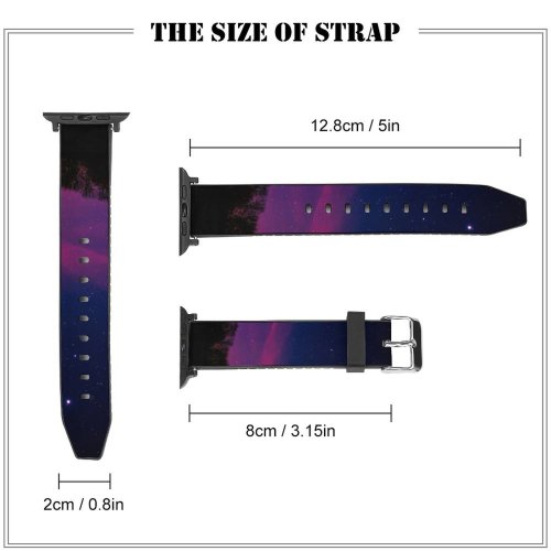 yanfind Watch Strap for Apple Watch Dawn Silhouette Minimal Tree Sky Night Sunset Exposure Dusk  PNG Compatible with iWatch Series 5 4 3 2 1