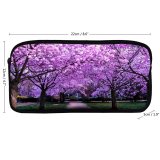 yanfind Pencil Case YHO Cherry  Trees Purple Flowers Pathway Park Floral Colorful Spring Beautiful Zipper Pens Pouch Bag for Student Office School