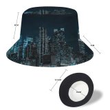yanfind Adult Fisherman's Hat Sanaan Mazhar Black Dark York City Cityscape Night City Lights Half Moon Fishing Fisherman Cap Travel Beach Sun protection