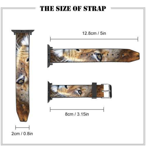 yanfind Watch Strap for Apple Watch Lion Big Cat  Wild Carnivore Closeup Compatible with iWatch Series 5 4 3 2 1