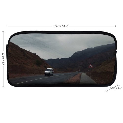 yanfind Pencil Case YHO Images Любовь Path Вера Узбекистан Wallpapers Мысль Car Tarmac Идея Automobile Road Zipper Pens Pouch Bag for Student Office School