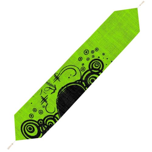 Yanfind Table Runner Valentine Heart Lime Texture Love Design Ornament Leaf Plant Floral Visual Art Everyday Dining Wedding Party Holiday Home Decor