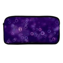 yanfind Pencil Case YHO Tomislav Jakupec Abstract Bubbles Bokeh Purple Blurred Zipper Pens Pouch Bag for Student Office School