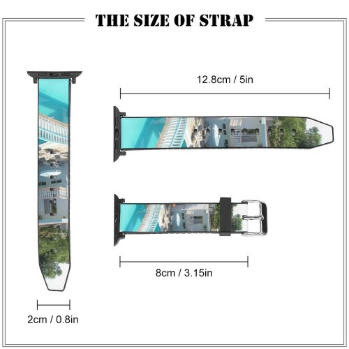 yanfind Watch Strap for Apple Watch Summer Rhodes Rhodos Pool Property Building Real Estate Vacation Resort Home Villa Compatible with iWatch Series 5 4 3 2 1