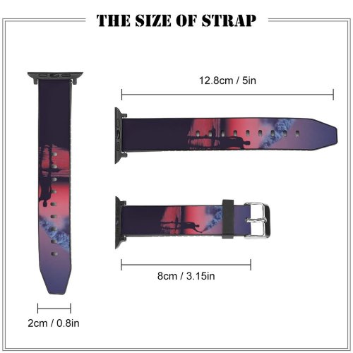 yanfind Watch Strap for Apple Watch Aziz Acharki Silhouette Seashore Sky Can Sunset Evening Sky Compatible with iWatch Series 5 4 3 2 1