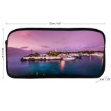 yanfind Pencil Case YHO Boats Dawn Cozumel Habour Dock Pier Sea Marina Seashore Dusk Ocean Mexico Zipper Pens Pouch Bag for Student Office School