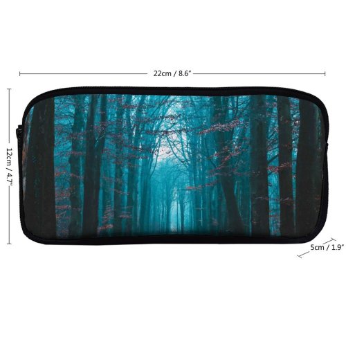 yanfind Pencil Case YHO Fall Foliage Bare Trees Path Forest Morning Scenic Atmosphere Zipper Pens Pouch Bag for Student Office School