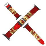 yanfind Watch Strap for Apple Watch Celebrations Year Golden Letters Calligraphic Ribbons Party  Happy Compatible with iWatch Series 5 4 3 2 1