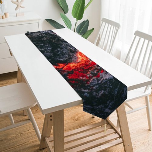 Yanfind Table Runner Eruption Lava Mountain Wood Fire Free Burn Outdoors Wallpapers Bonfire Flame Everyday Dining Wedding Party Holiday Home Decor