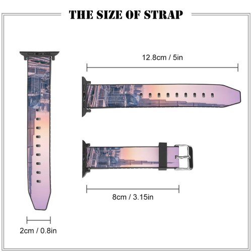 yanfind Watch Strap for Apple Watch Burj Khalifa Dubai  Cityscape  Architecture Hour Metropolitan Urban Compatible with iWatch Series 5 4 3 2 1