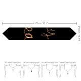Yanfind Table Runner Dark Celebrations Year Happy Year's Eve Greetings Holidays January Golden Letters Written Everyday Dining Wedding Party Holiday Home Decor