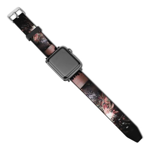 yanfind Watch Strap for Apple Watch Th July Independence Fireworks  Fire Sparks Washington River Night Sky Midnight Compatible with iWatch Series 5 4 3 2 1