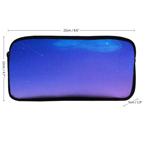 yanfind Pencil Case YHO RicoDZ Fantasy Girl Rooftop Sky Home Dream Whale Starry Night Purple Zipper Pens Pouch Bag for Student Office School