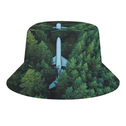 yanfind Adult Fisherman's Hat Airplane Trees Aerial Forest Alpine Trees Fishing Fisherman Cap Travel Beach Sun protection