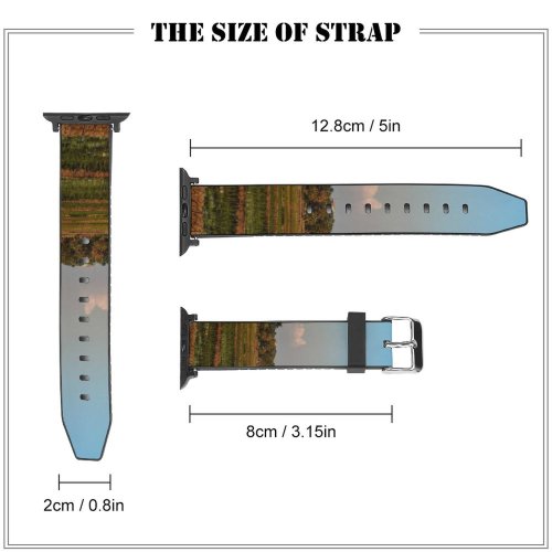 yanfind Watch Strap for Apple Watch Savanna Countryside West Cirebon PNG Grassland Outdoors Grey Compatible with iWatch Series 5 4 3 2 1