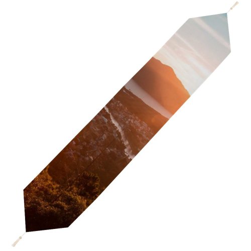 Yanfind Table Runner Backlit Golden Fog Clouds Sunset Landscape Sunglare Hike Travel Light Beach Mist Everyday Dining Wedding Party Holiday Home Decor