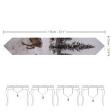 Yanfind Table Runner Frozen Daylight Freezing Deer Frost Coniferous Frosty Winter Outdoors Reindeer Scenic Woods Everyday Dining Wedding Party Holiday Home Decor