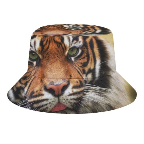 yanfind Adult Fisherman's Hat Ralf Seelert Tiger Big Cat Wildlife Closeup Predator Fishing Fisherman Cap Travel Beach Sun protection