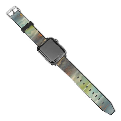 yanfind Watch Strap for Apple Watch Lake McDonald  National Park Montana Sunrise Golden Hour  Range Reflection Compatible with iWatch Series 5 4 3 2 1