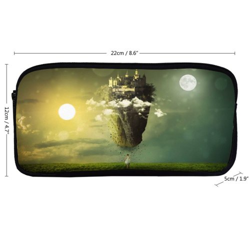 yanfind Pencil Case YHO Comfreak Fantasy   Girl Clouds Mystic Landscape Dream Castle Sky Zipper Pens Pouch Bag for Student Office School