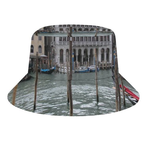 yanfind Adult Fisherman's Hat Romance Old Love Vehicle Boating Gondola Boat Buildings Venice City Watercraft Passion Fishing Fisherman Cap Travel Beach Sun protection