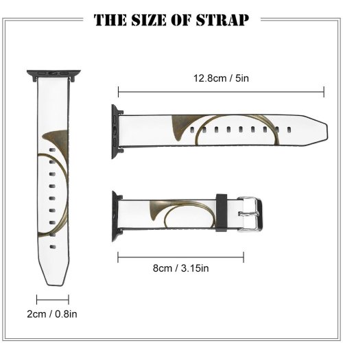 yanfind Watch Strap for Apple Watch Trumpet Sounds Metal Golden Brass Compatible with iWatch Series 5 4 3 2 1