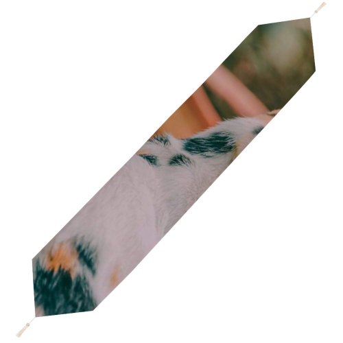 Yanfind Table Runner Young Kitty Pet Outdoors Kitten Tabby Whiskers Outside Cute Little Adorable Cat Everyday Dining Wedding Party Holiday Home Decor