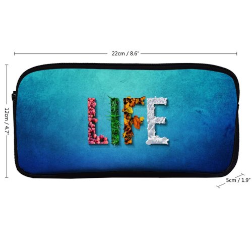 yanfind Pencil Case YHO Comfreak Quotes  Seasons Spring Summer Autumn Winter Flowers Leaves Snow Grass Zipper Pens Pouch Bag for Student Office School