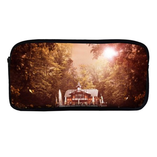 yanfind Pencil Case YHO Comfreak  Forest Trees  Light Lake Zipper Pens Pouch Bag for Student Office School