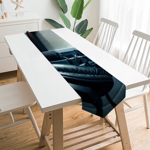 Yanfind Table Runner Blur Focus Condenser Depth Technology Electronics Field Audio Microphone Sound Studio Leather Everyday Dining Wedding Party Holiday Home Decor